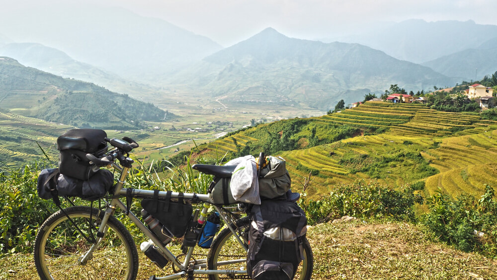 bike transportation in Vietnam countryside