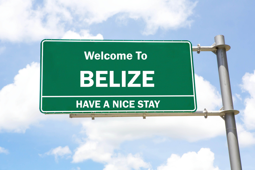 Welcome to Belize sign near the border of Guatemala
