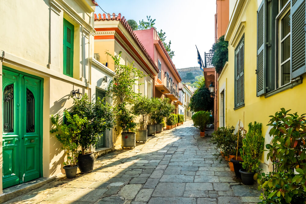colorful street of Athens