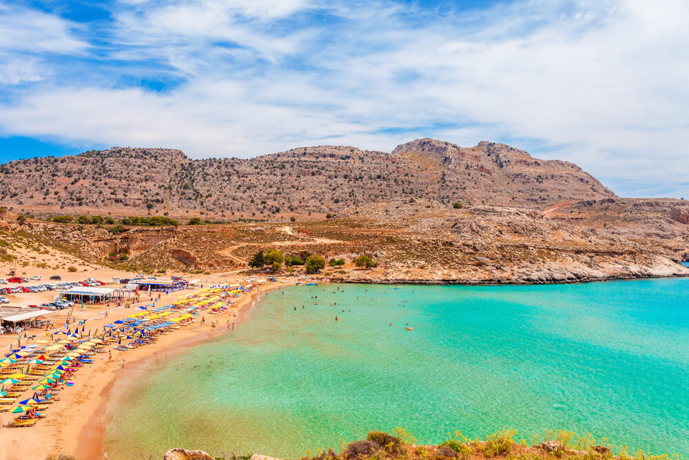 Agathi Beach in Rhodes, Greece