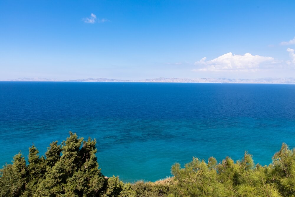 Agios Georgios Beach in Rhodes, Greece