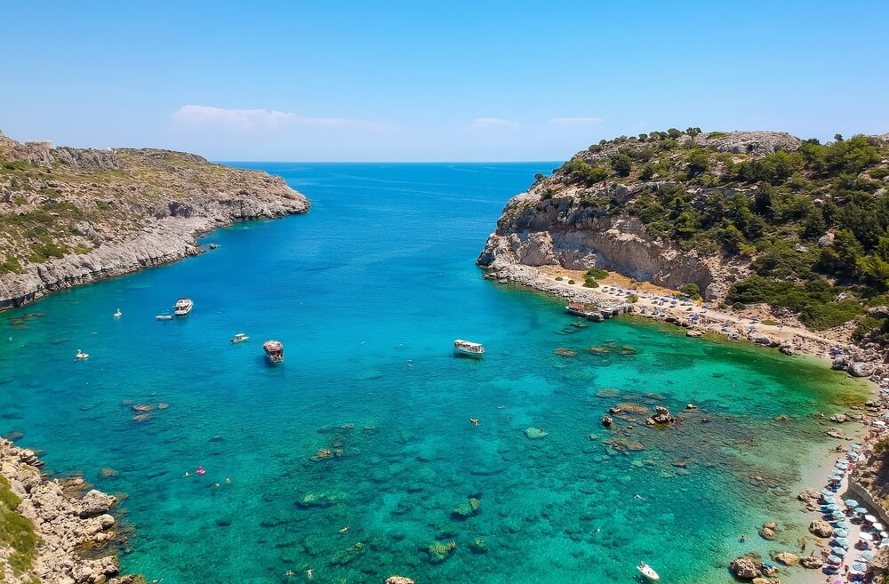 Anthony Quinn Bay in Rhodes, Greece