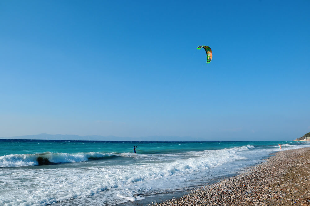 Ixia Beach in Rhodes, Greece