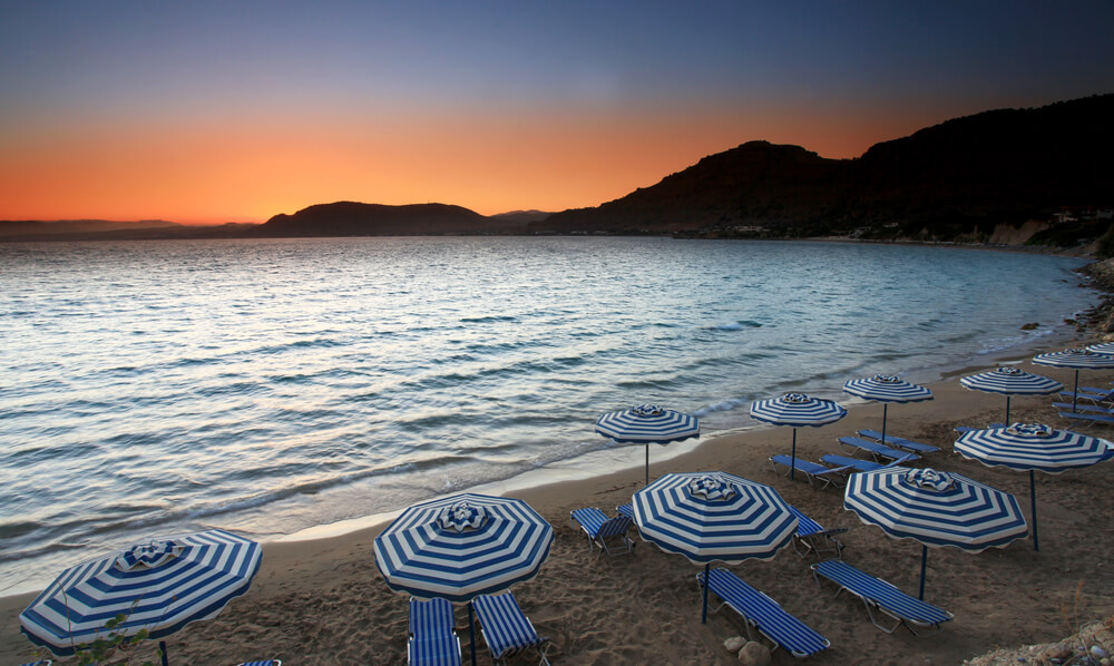 Pefki Beach in Rhodes, Greece