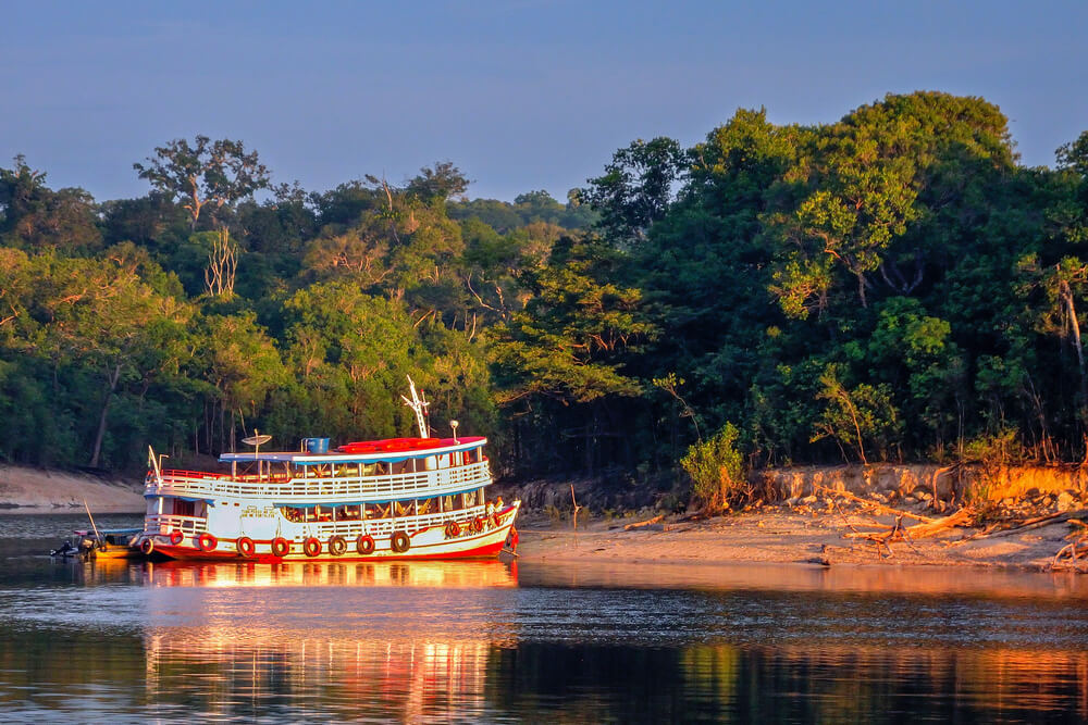 Amazon River boat to cross the Colombia Peru border