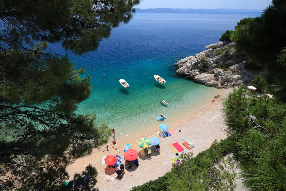 clear waters near Brela Beach Croatia