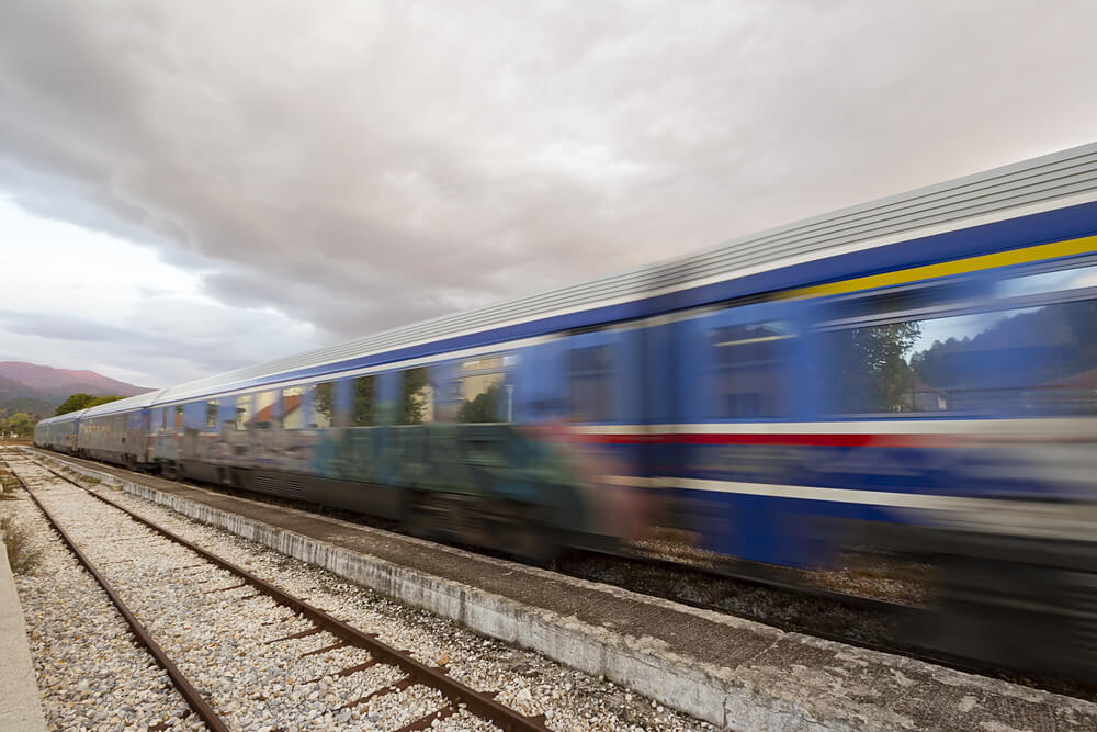 fast moving train, a slow method of transportation in Greece