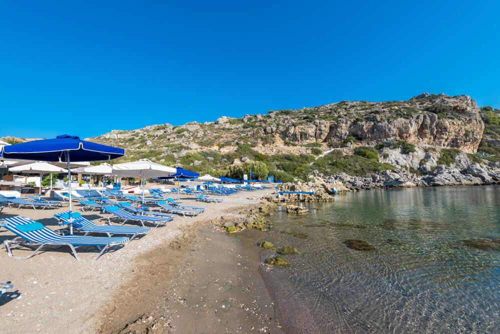 chairs at Anthony Quinn Bay, Rhodes