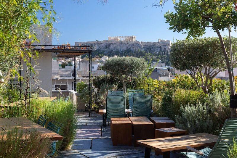 gorgeous views from a rooftop garden in Athens