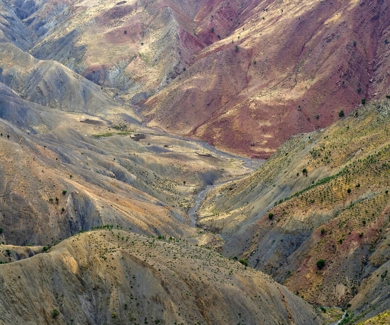 colorful Atlas mountains in a Morocco's national parks