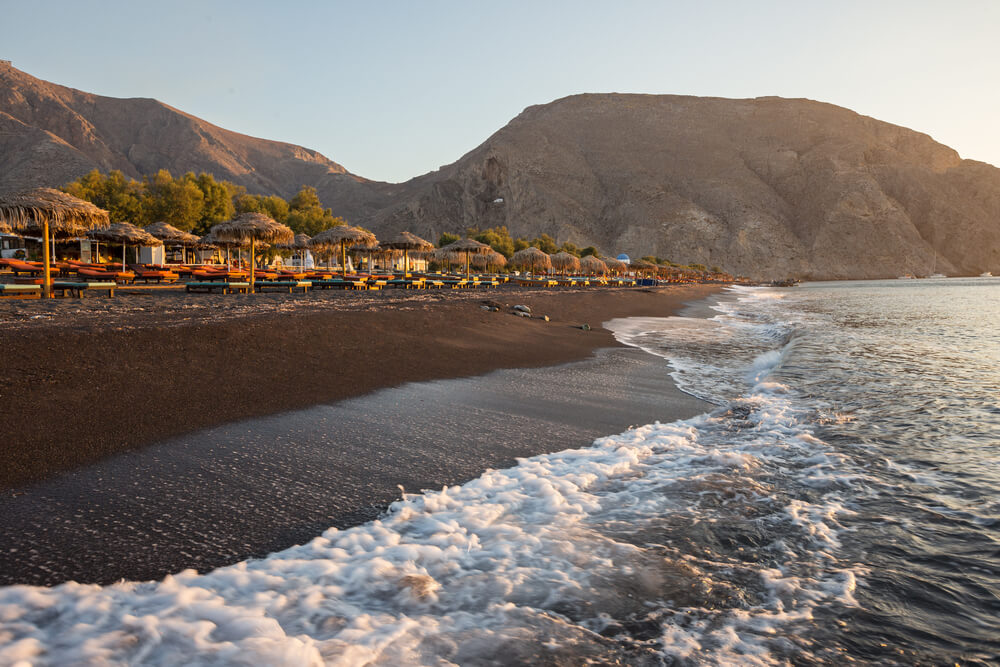 Perissa Beach, Santorini, a nude beach