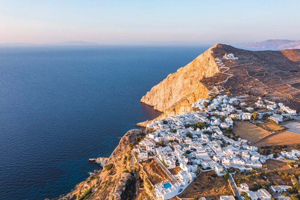 coastline of Folegandros a day trip from Santorini