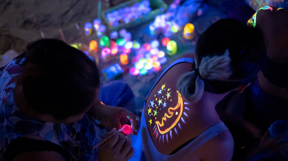 body painting at a full moon party in Koh Pha Ngan