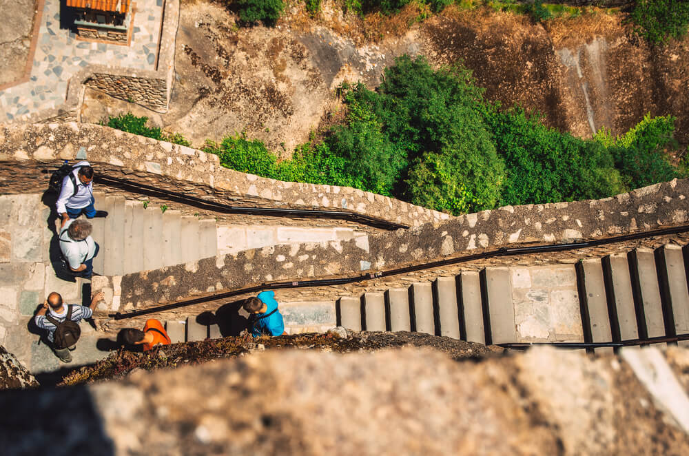 staircases in Meteora Greece