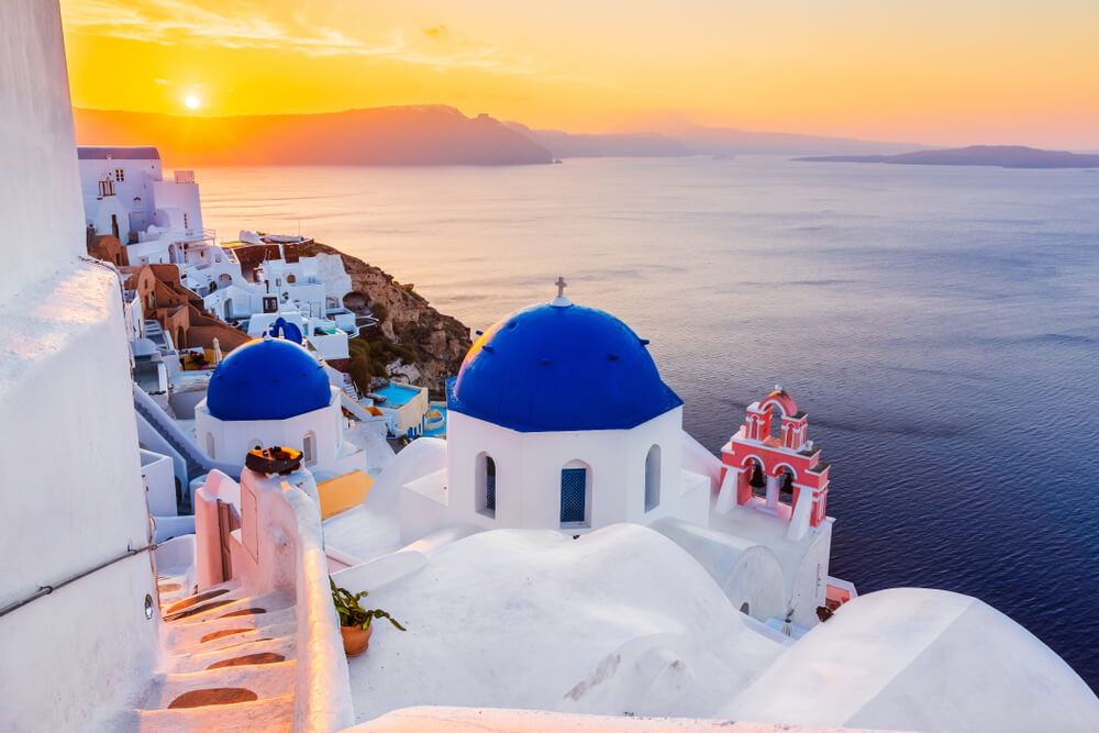 sunset in Santorini
