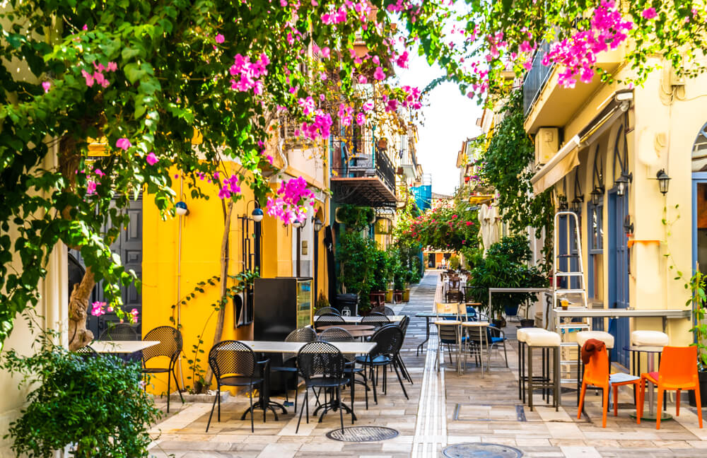 cute alleyways in the cities in Greece