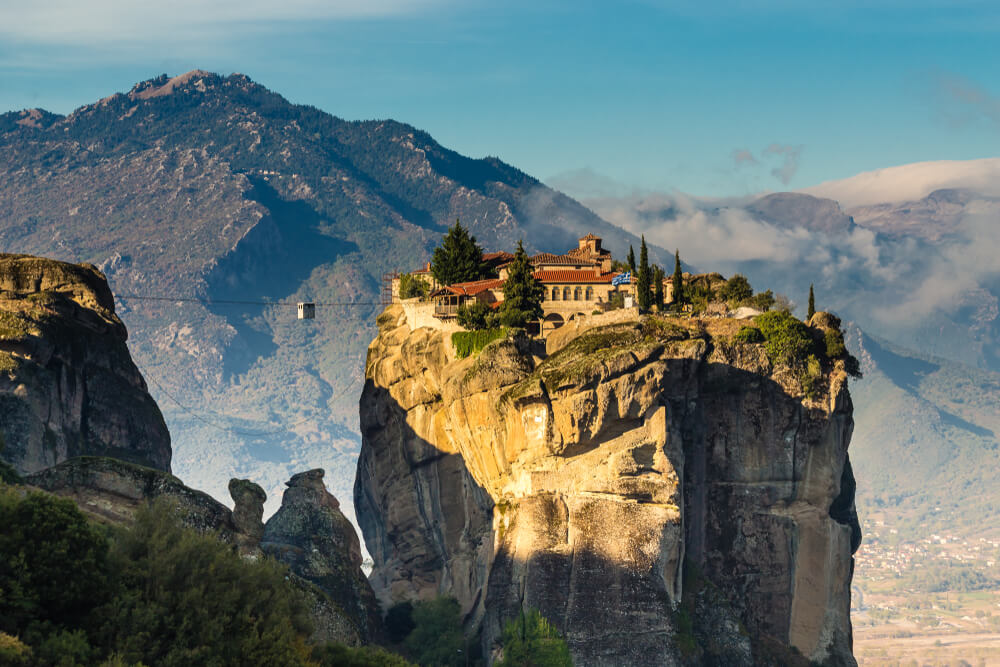 Kalambaka Greece monastery perched on a rocktop 