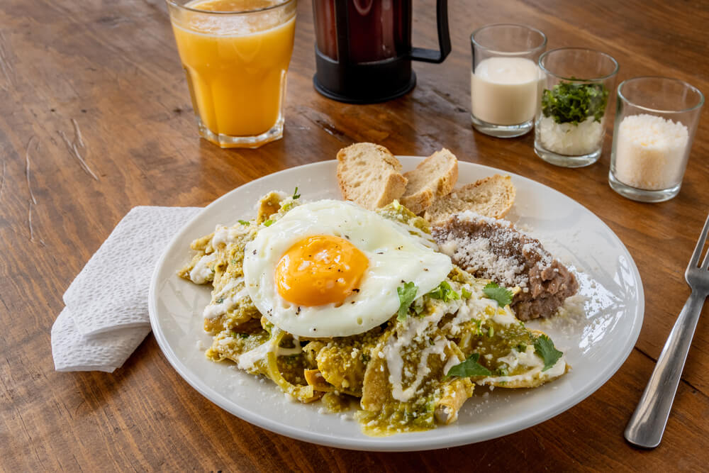 chilaquiles street food in Mexico