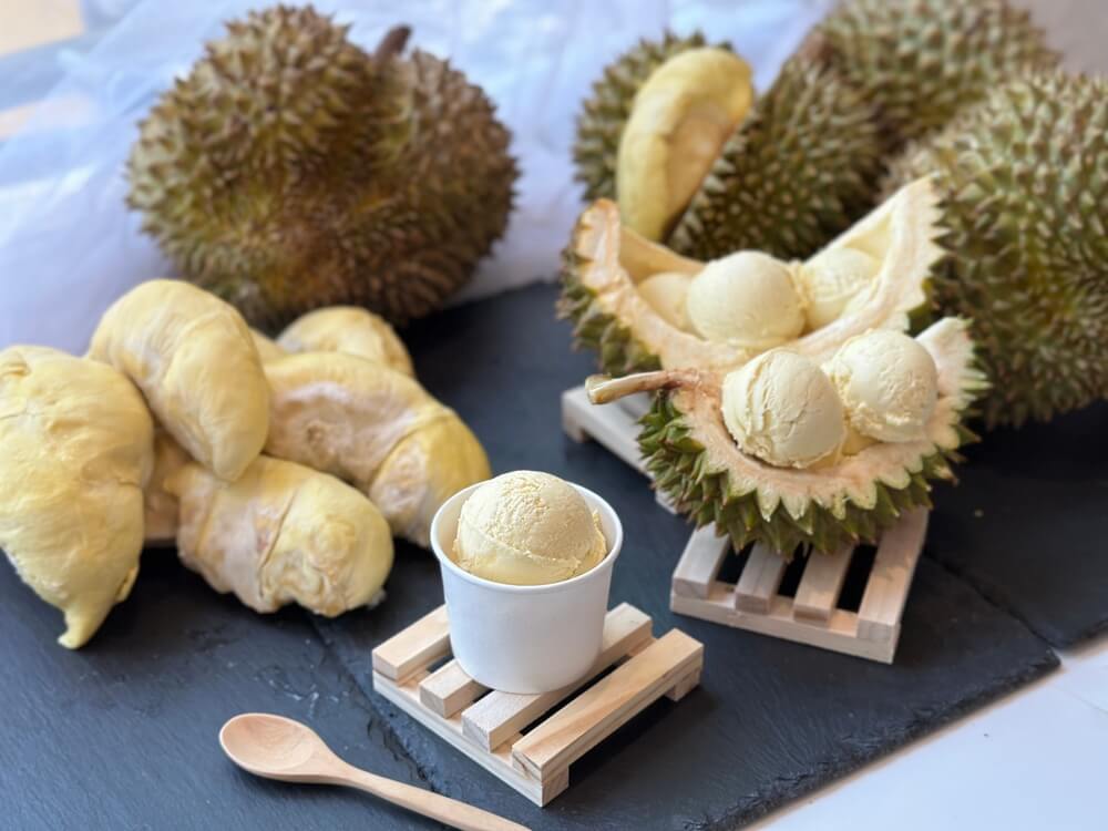 durian fruit and ice cream