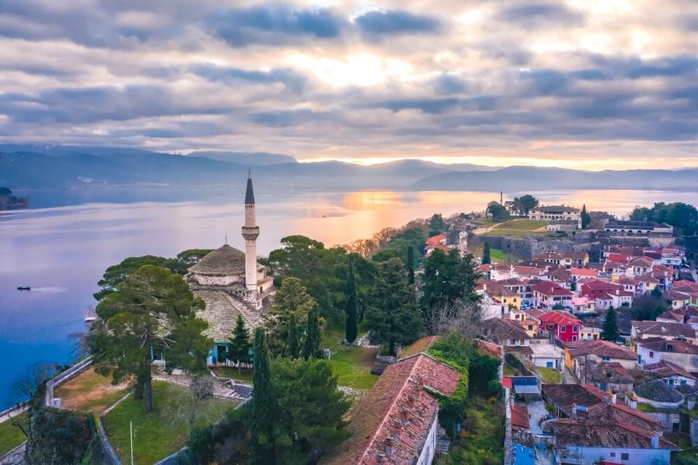 drone view of Ioannina Greece