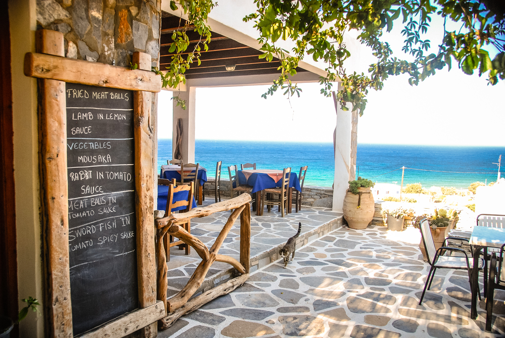 affordable beachside bar in Ios Greece