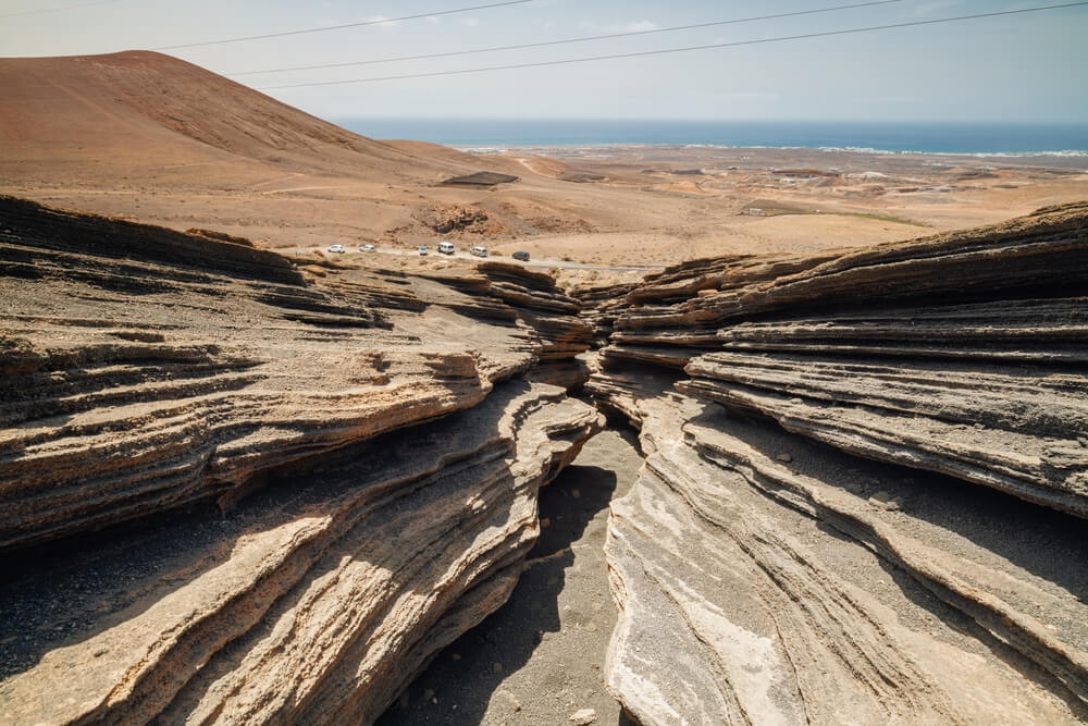 the rock formations of Montana Blanca in Lanzarote