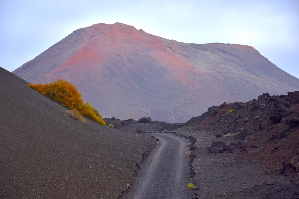 pathway leading to a Lanzarote Volcano