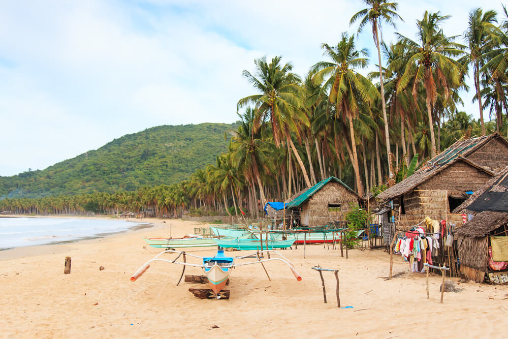 huts on Nacpan Beach