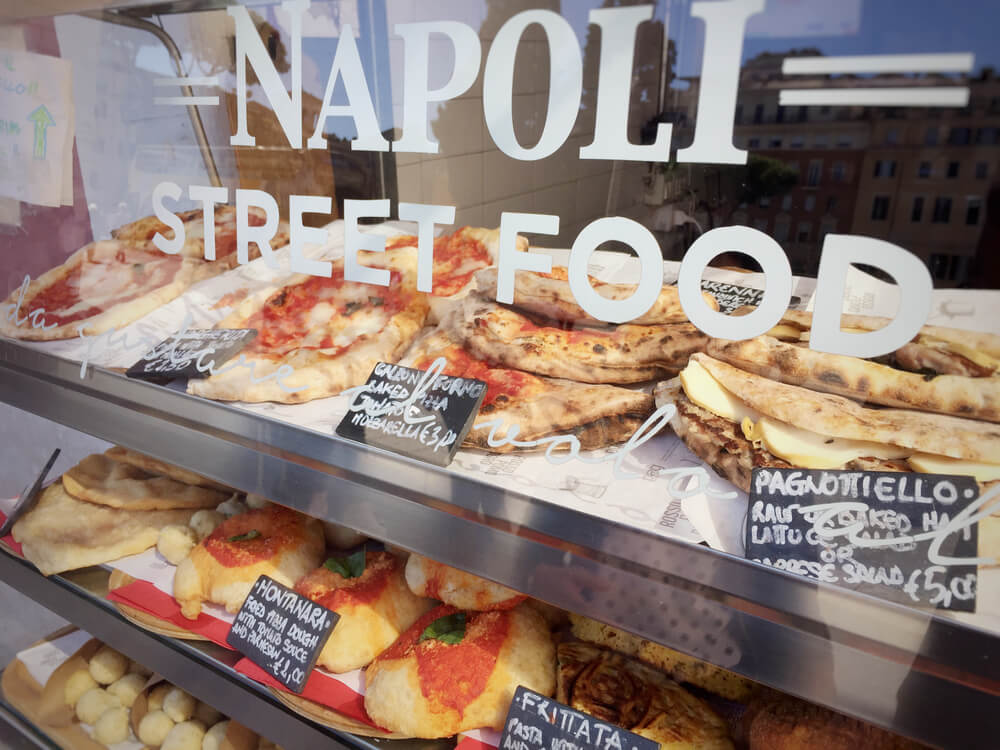 napoli street food stall in Italy