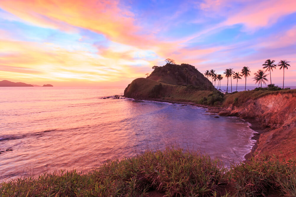 purple sunset Nacpan Beach Philippines