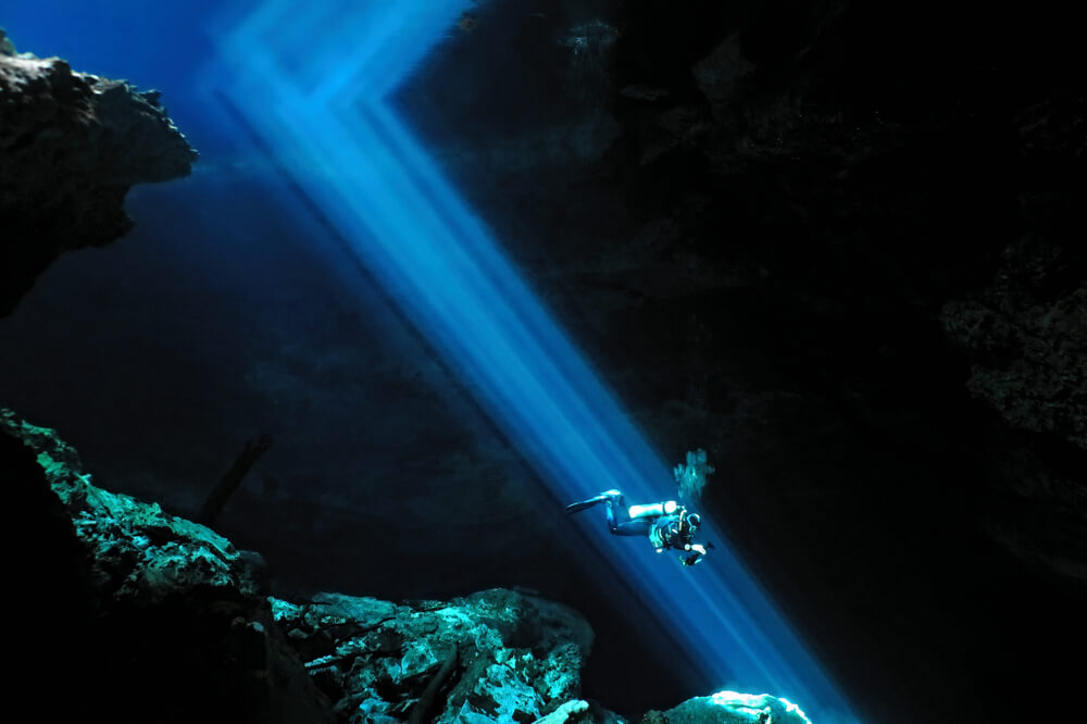 scuba diver in Tulum