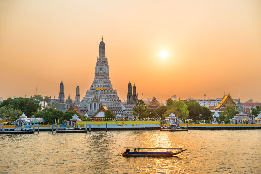 Bangkok Thailand, temple and river