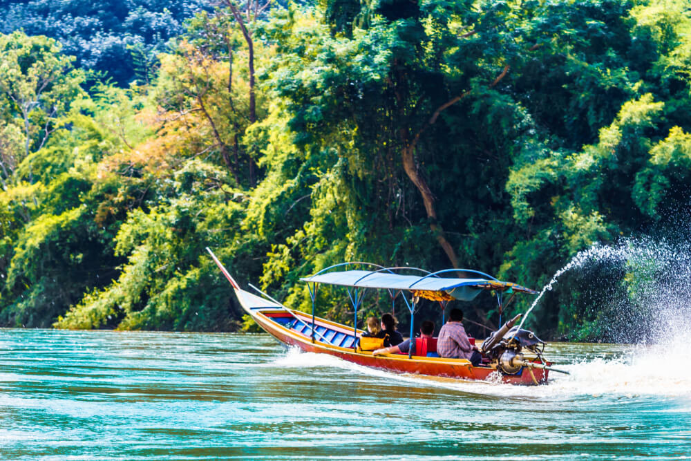 boat on river in Thailand