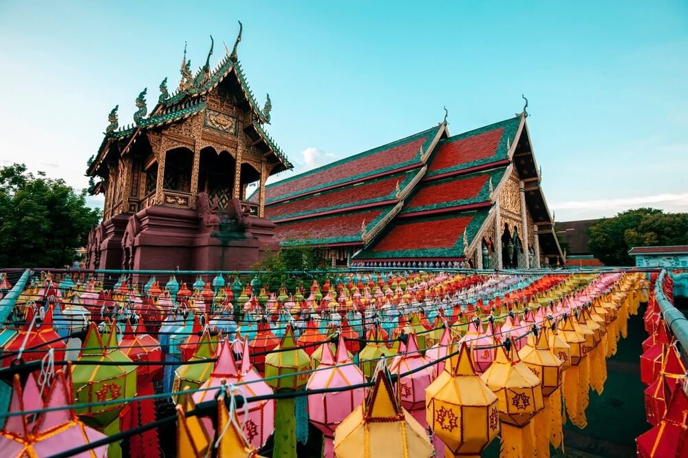 lantern festival in Lamphun northern Thailand