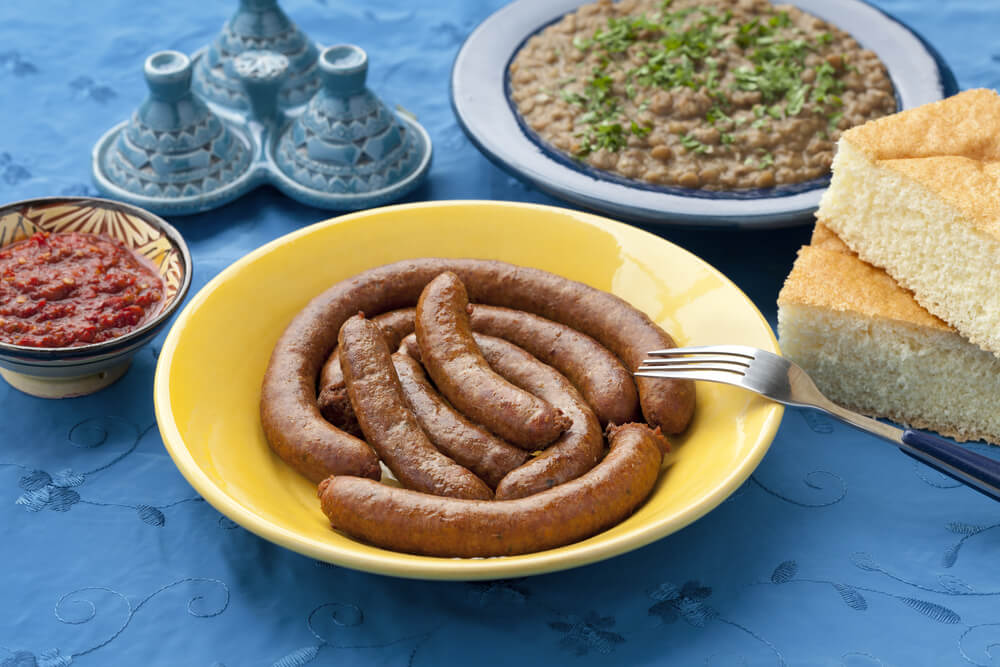 merguez: Marocké pouliční jídlo.