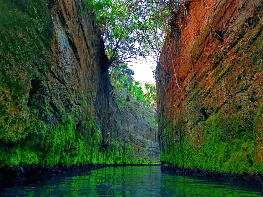 river gorge in Xcaret Park