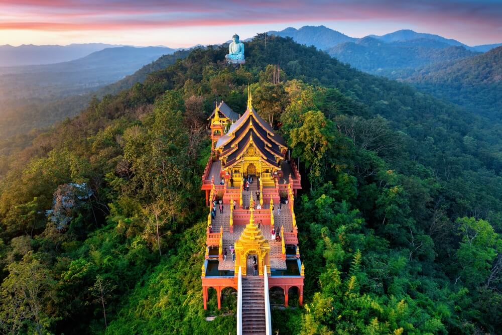 ridge top temple in Lampang,Thailand