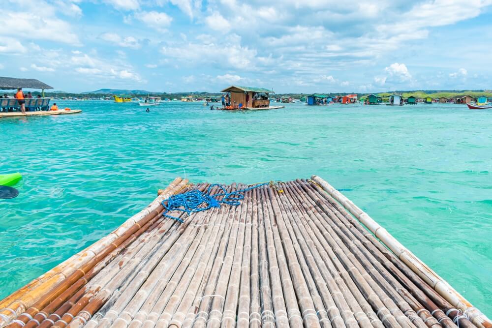 wooden raft in a beach in Manila