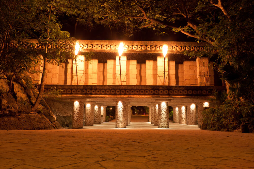 Xcaret park at night