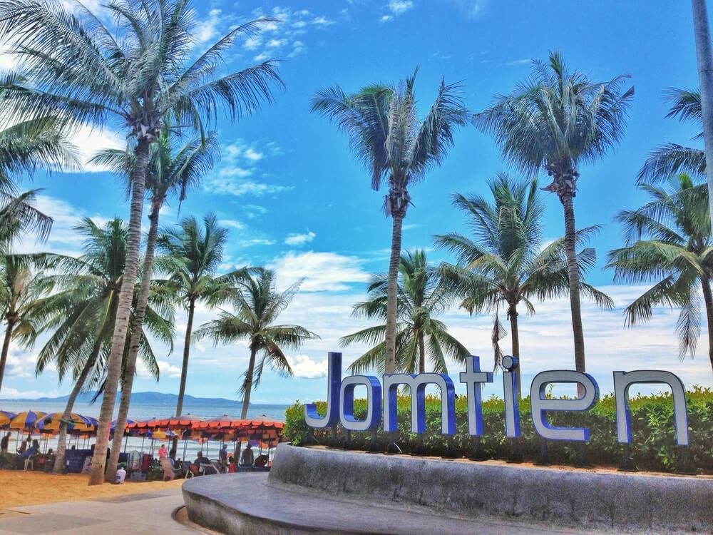 sign for Jomtien Beach Pattaya Thailand