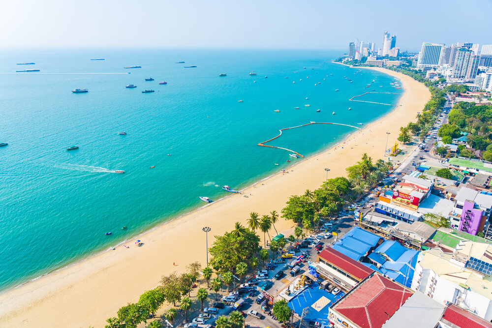 Pattaya beach and buildings