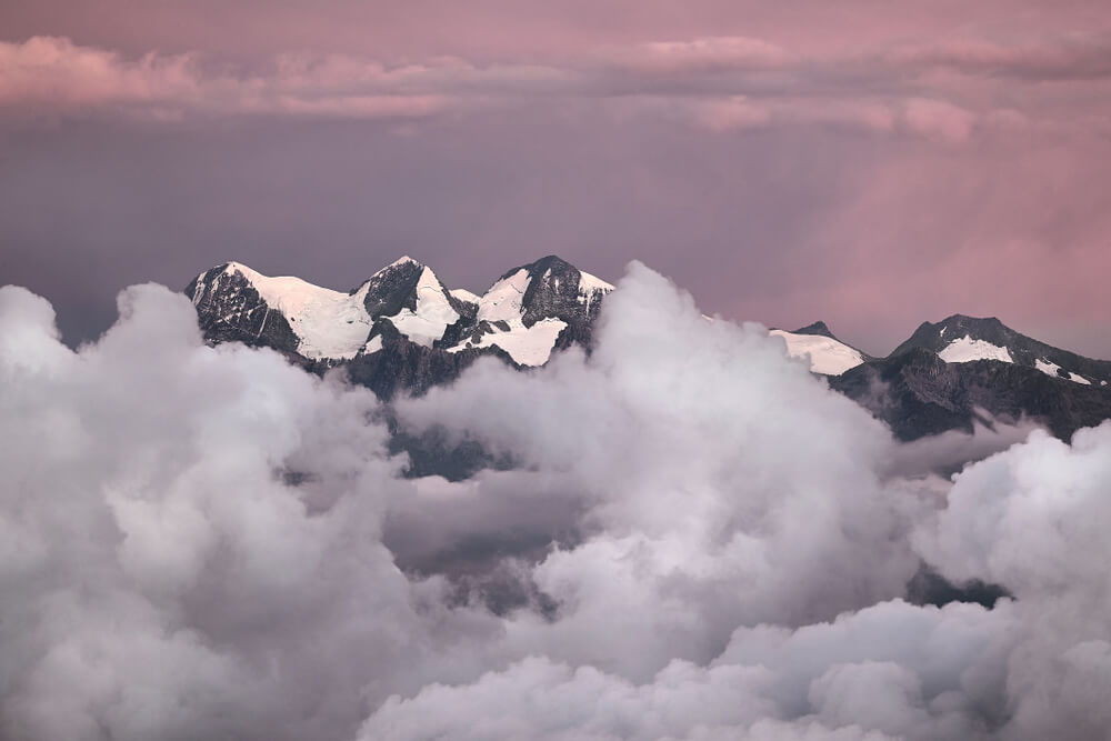 Pico Cristobal Colon at sunset with snowcaps