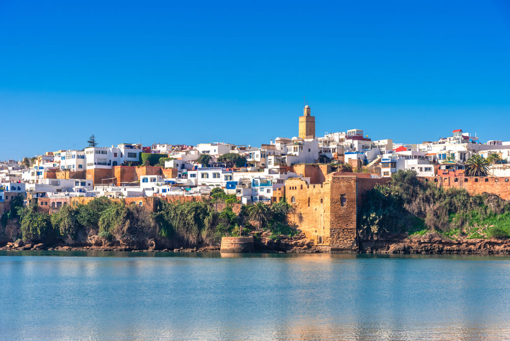 Rabat, a UNESCO heritage city in Morocco, from the water