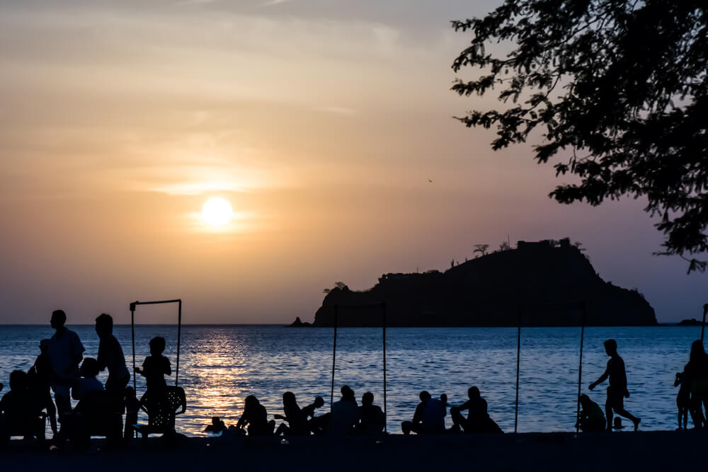 people on Rodadero Beach Santa Marta, Colombia