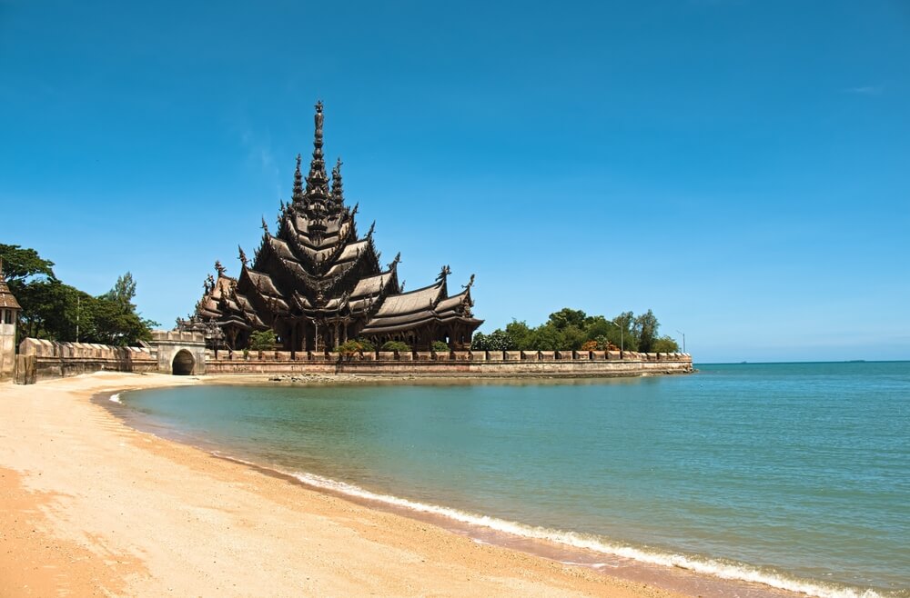 Temple on Pattaya Beach Thailand