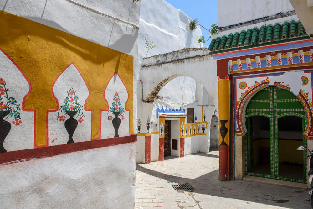 colorful walls of a UNESCO world heritage Medina of Tetouan