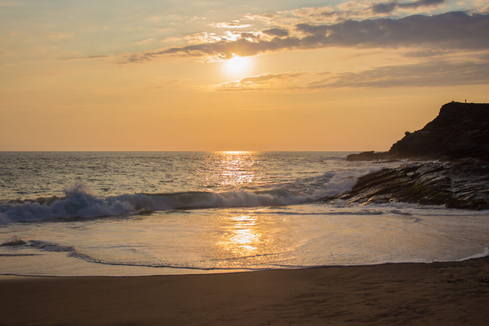 orange sunset in Playa Mermejita