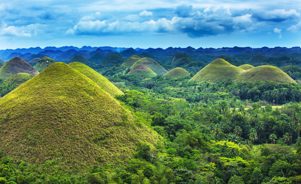 The Chocolate Hills of Bohol is a day trip from Cebu City