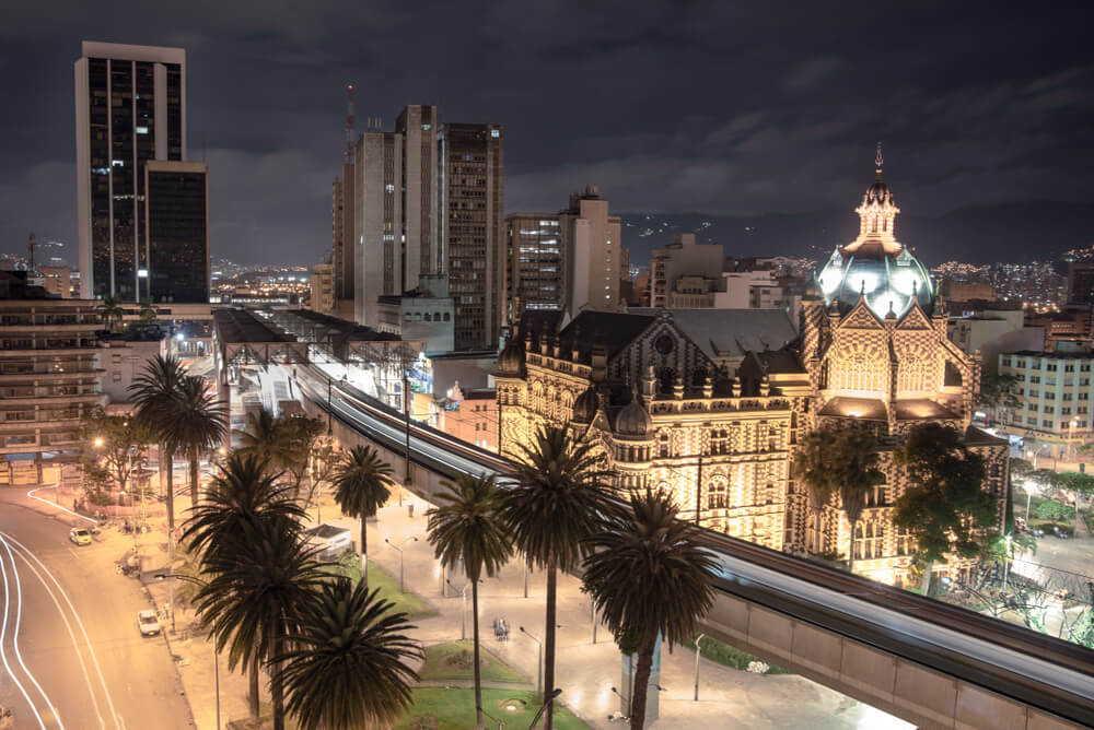 Medellin Colombia at night