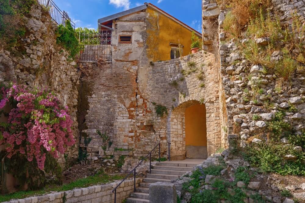 Porec old city walls Croatia